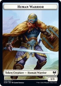 Human Warrior // Spirit Double-sided Token [Kaldheim Tokens] | Rock City Comics