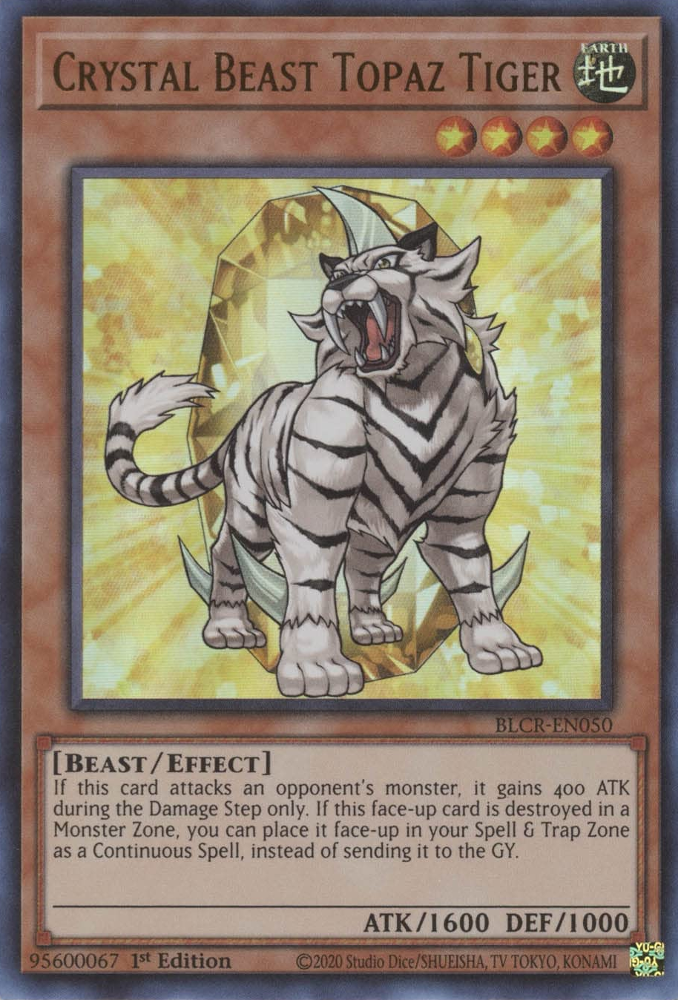 Crystal Beast Topaz Tiger [BLCR-EN050] Ultra Rare | Rock City Comics