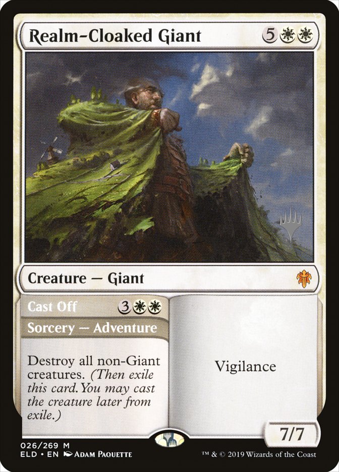 Realm-Cloaked Giant // Cast Off (Promo Pack) [Throne of Eldraine Promos] | Rock City Comics