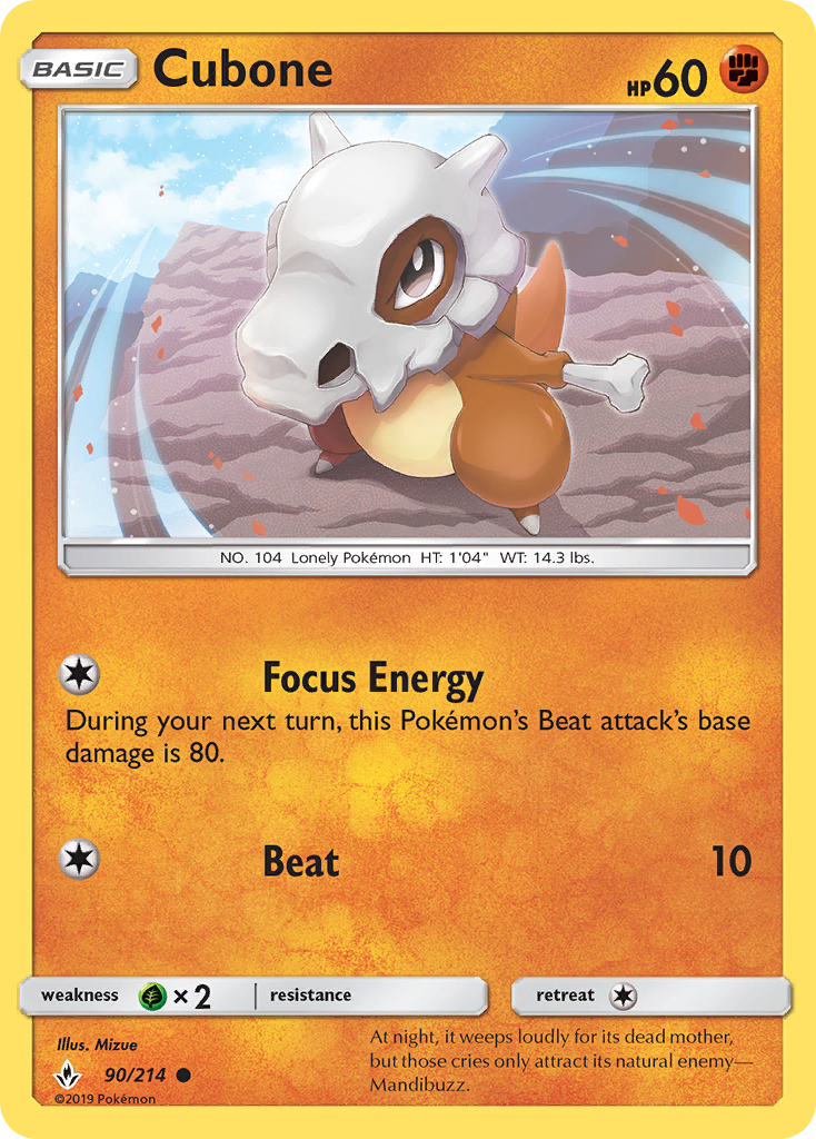 Cubone (90/214) [Sun & Moon: Unbroken Bonds] | Rock City Comics