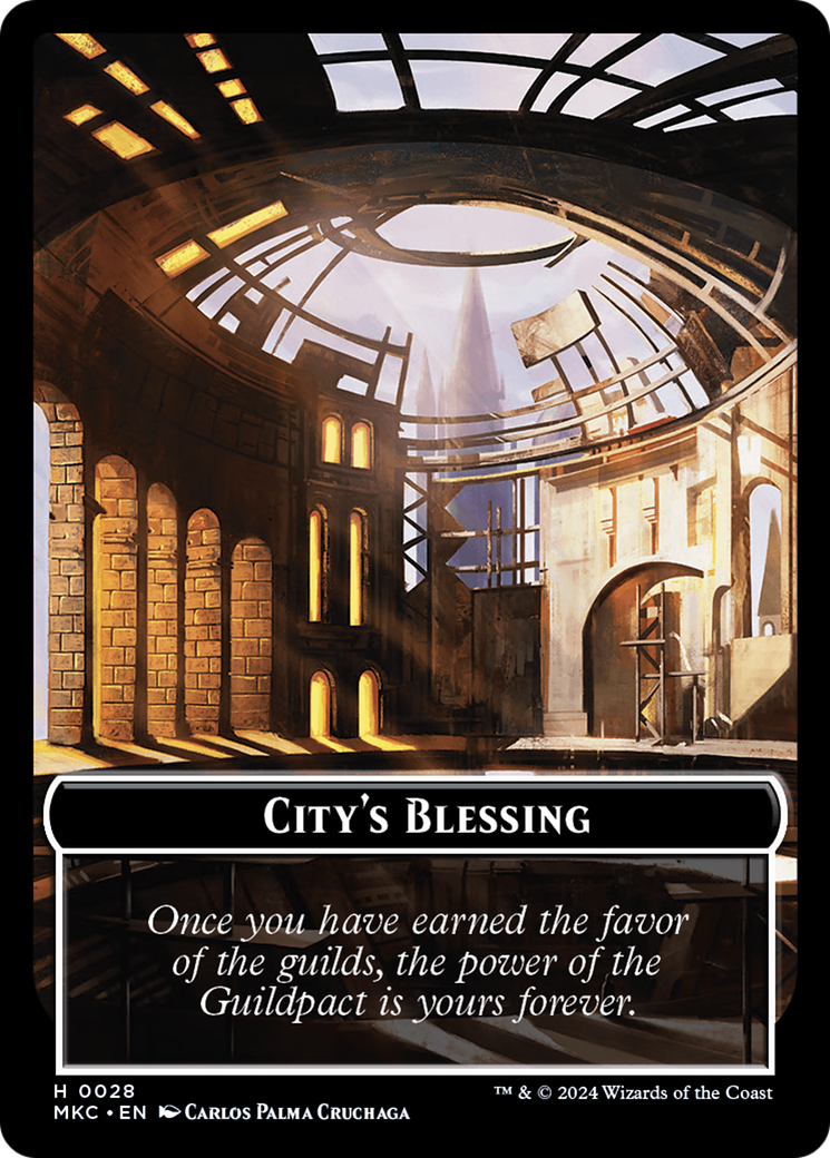 City's Blessing // Zombie Double-Sided Token [Murders at Karlov Manor Commander Tokens] | Rock City Comics