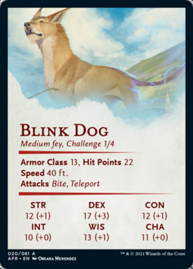 Blink Dog Art Card [Dungeons & Dragons: Adventures in the Forgotten Realms Art Series] | Rock City Comics