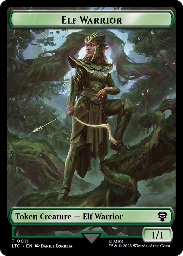 Elf Warrior // Treasure Double Sided Token [The Lord of the Rings: Tales of Middle-Earth Commander Tokens] | Rock City Comics