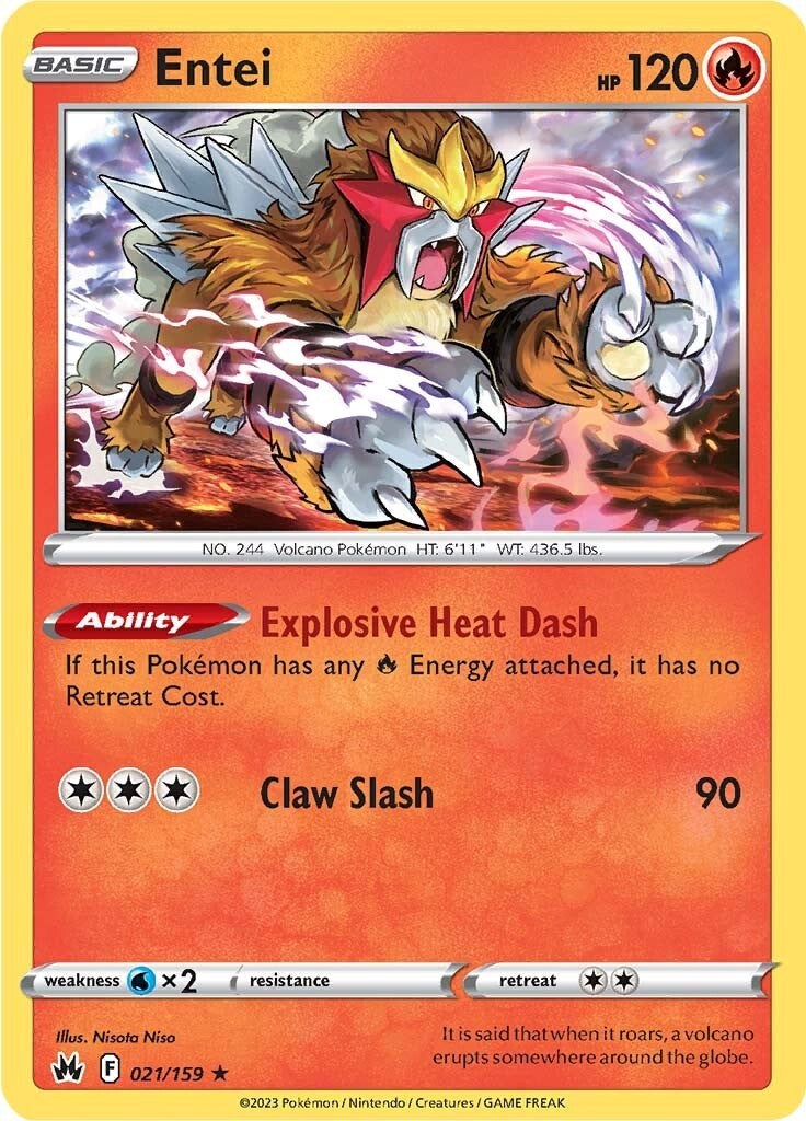 Entei (021/159) [Sword & Shield: Crown Zenith] | Rock City Comics