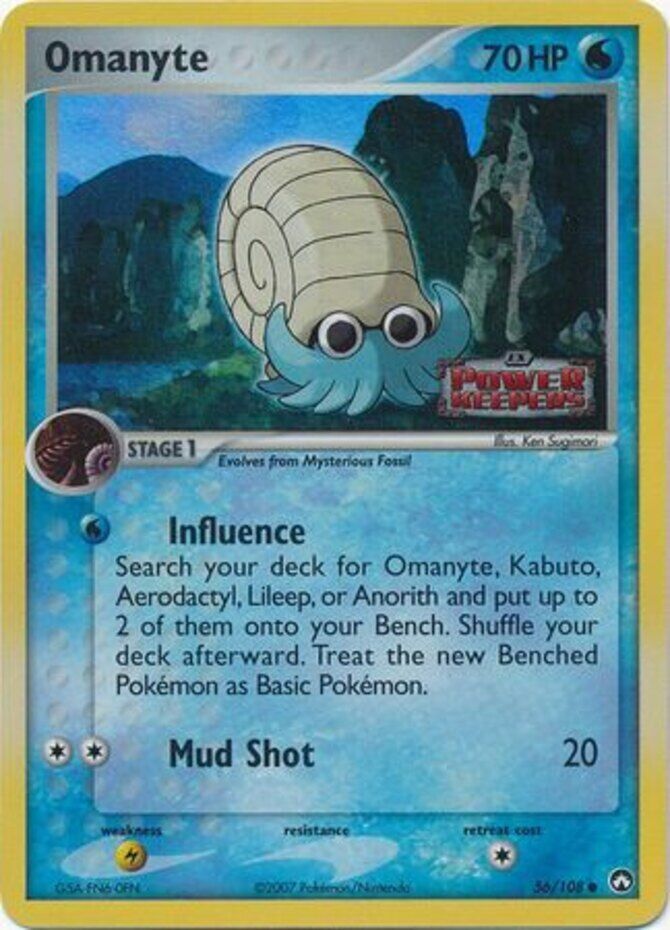 Omanyte (56/108) (Stamped) [EX: Power Keepers] | Rock City Comics