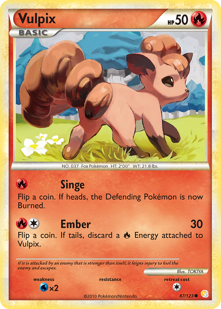 Vulpix (87/123) [HeartGold & SoulSilver: Base Set] | Rock City Comics