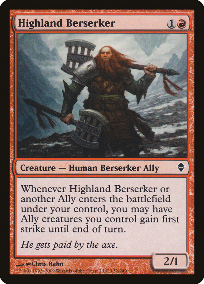 Highland Berserker [Zendikar] | Rock City Comics