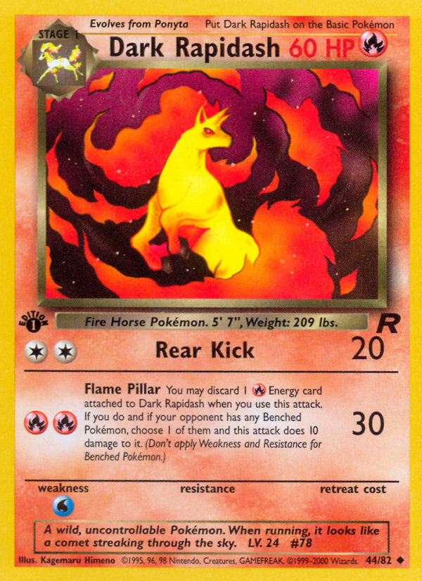 Dark Rapidash (44/82) [Team Rocket 1st Edition] | Rock City Comics