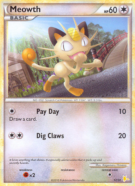 Meowth (12/30) [HeartGold & SoulSilver: Trainer Kit - Raichu] | Rock City Comics