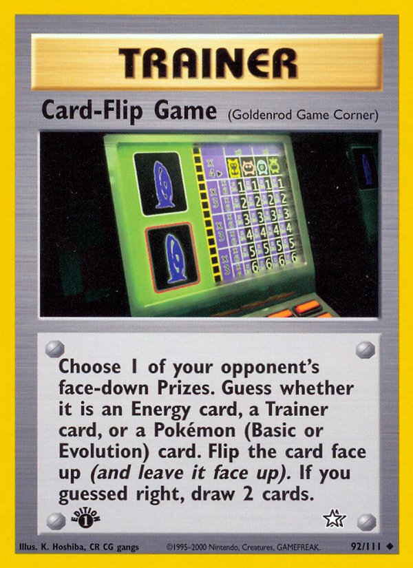 Card-Flip Game (92/111) [Neo Genesis 1st Edition] | Rock City Comics