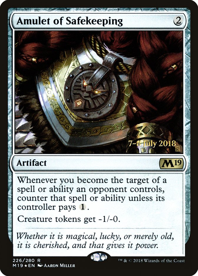 Amulet of Safekeeping  [Core Set 2019 Prerelease Promos] | Rock City Comics