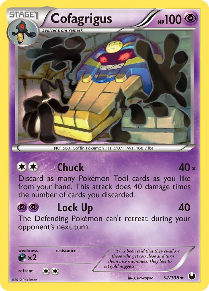 Cofagrigus (52/108) (Cracked Ice Holo) (Theme Deck Exclusive) [Black & White: Dark Explorers] | Rock City Comics