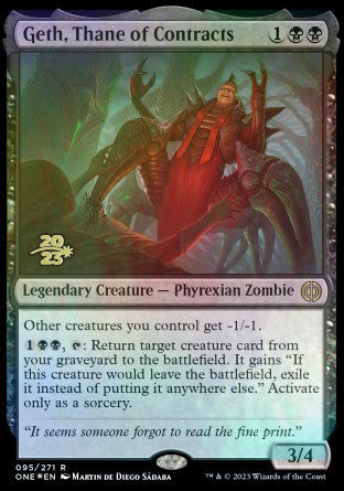 Geth, Thane of Contracts [Phyrexia: All Will Be One Prerelease Promos] | Rock City Comics