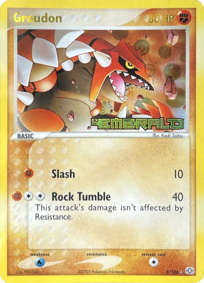 Groudon (5/106) (Stamped) [EX: Emerald] | Rock City Comics