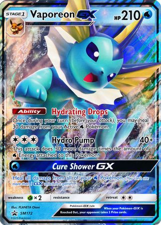 Vaporeon GX (SM172) (Jumbo Card) [Sun & Moon: Black Star Promos] | Rock City Comics