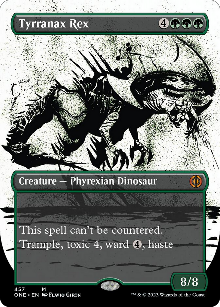 Tyrranax Rex (Borderless Ichor Step-and-Compleat Foil) [Phyrexia: All Will Be One] | Rock City Comics