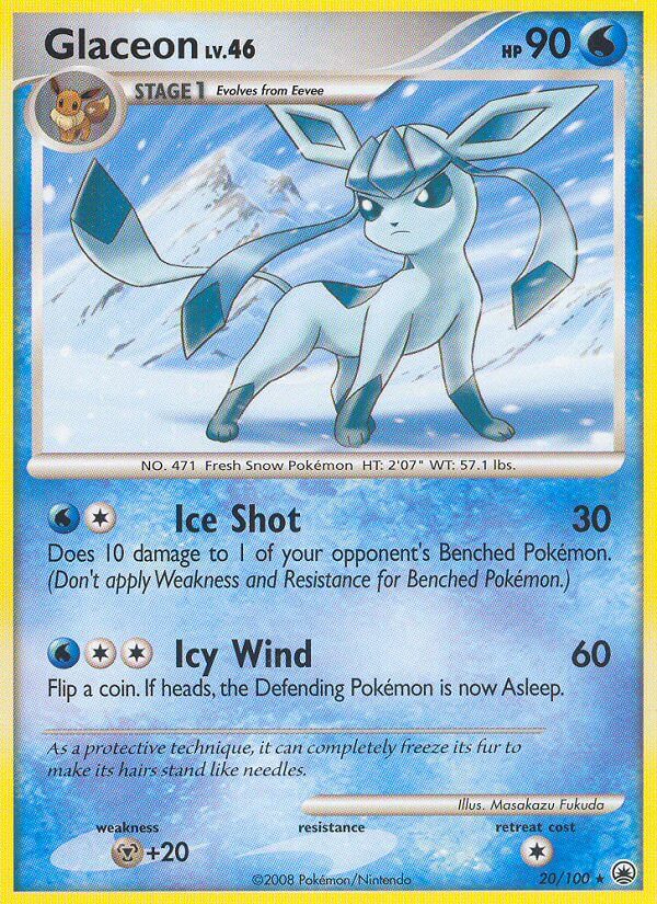 Glaceon (20/100) (Theme Deck Exclusive) [Diamond & Pearl: Majestic Dawn] | Rock City Comics