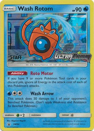 Wash Rotom (SM94) (Staff Prerelease Promo) [Sun & Moon: Black Star Promos] | Rock City Comics