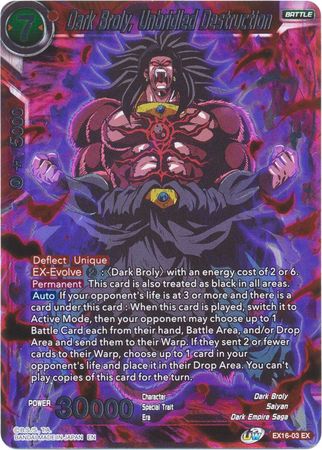 Dark Broly, Unbridled Destruction [EX16-03] | Rock City Comics