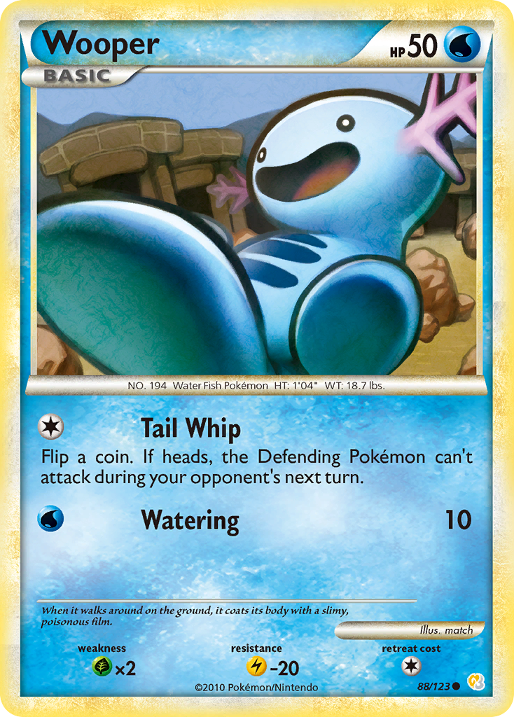 Wooper (88/123) [HeartGold & SoulSilver: Base Set] | Rock City Comics