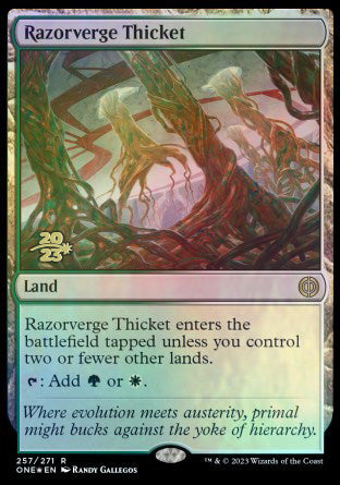 Razorverge Thicket [Phyrexia: All Will Be One Prerelease Promos] | Rock City Comics