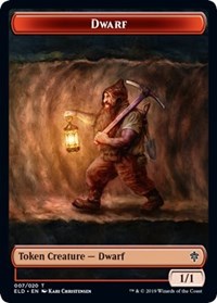 Dwarf // Food (17) Double-sided Token [Throne of Eldraine Tokens] | Rock City Comics