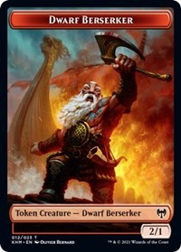 Dwarf Berserker // Emblem - Tibalt, Cosmic Impostor Double-sided Token [Kaldheim Tokens] | Rock City Comics