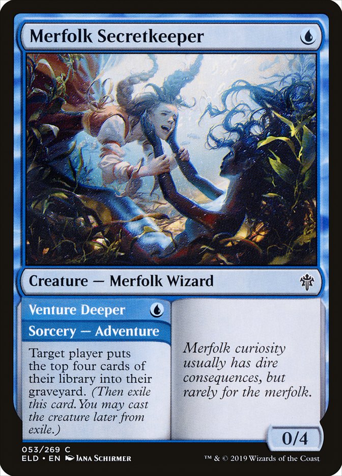 Merfolk Secretkeeper // Venture Deeper [Throne of Eldraine] | Rock City Comics