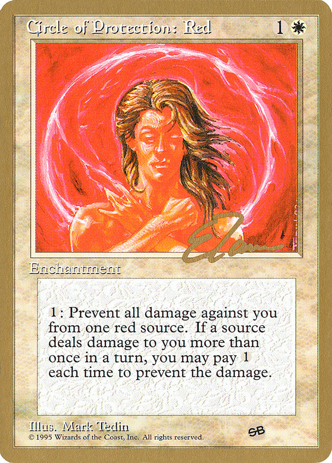 Circle of Protection: Red (Eric Tam) (SB) [Pro Tour Collector Set] | Rock City Comics