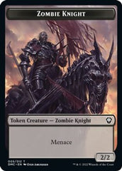 Zombie Knight // Warrior Double-sided Token [Dominaria United Commander Tokens] | Rock City Comics