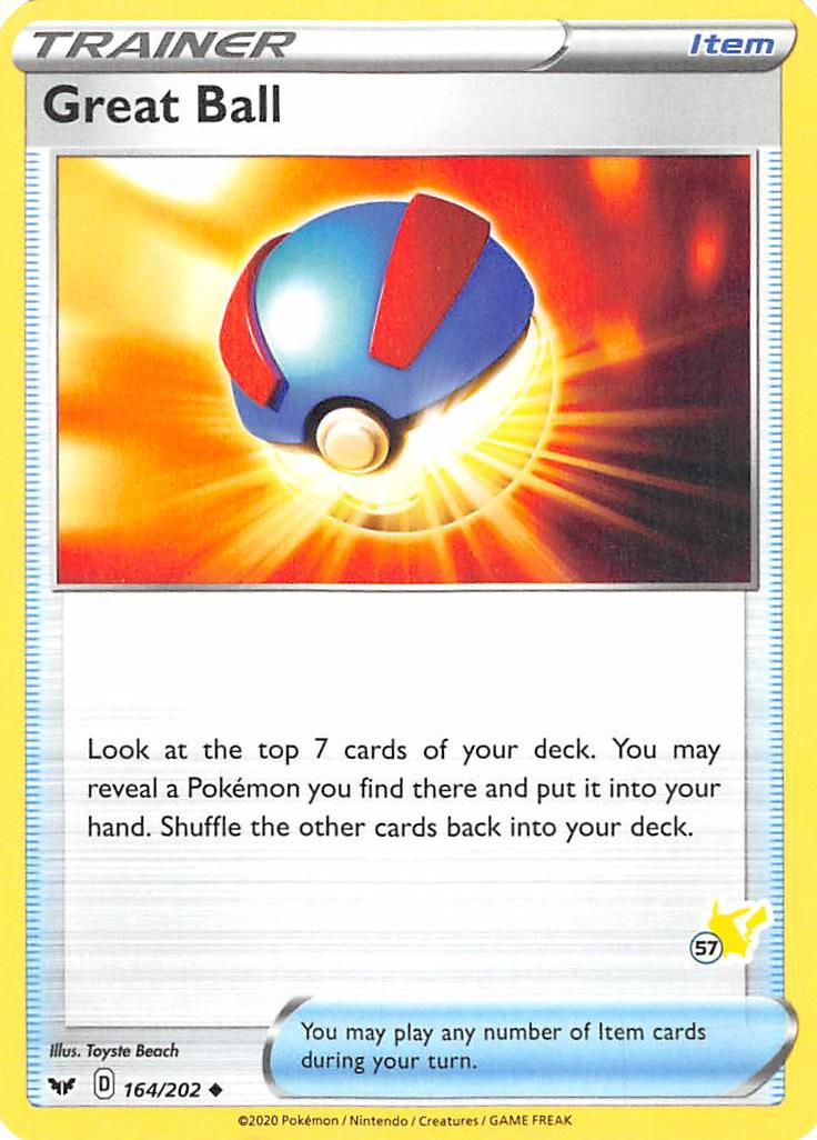 Great Ball (164/202) (Pikachu Stamp #57) [Battle Academy 2022] | Rock City Comics