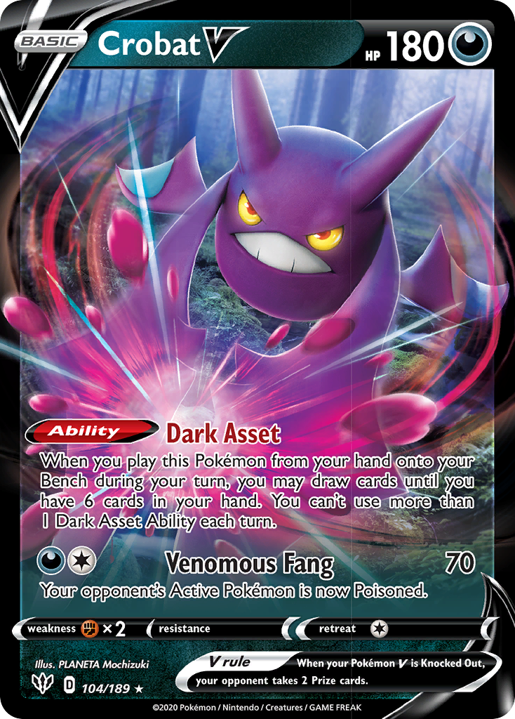 Crobat V (104/189) [Sword & Shield: Darkness Ablaze] | Rock City Comics