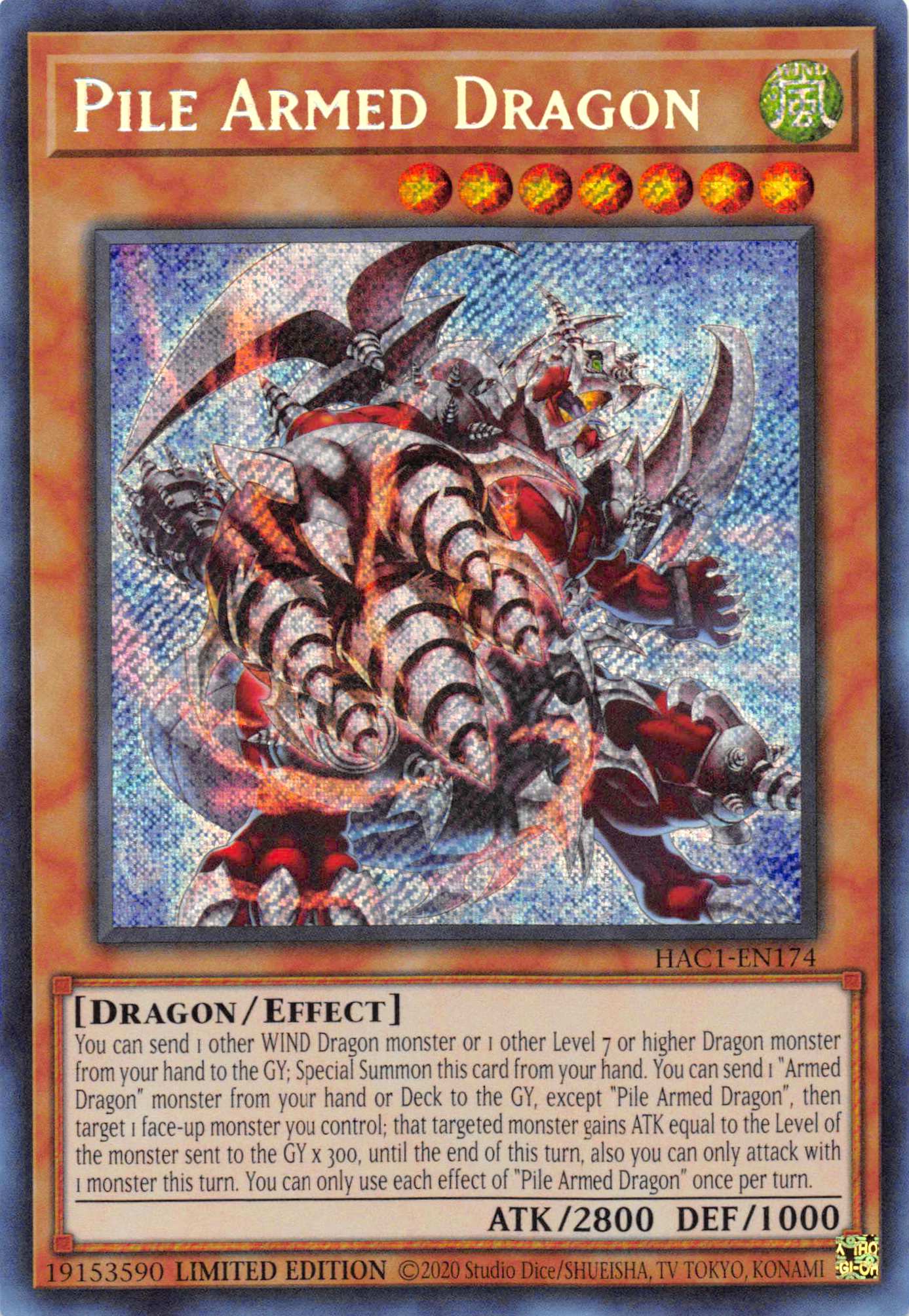 Pile Armed Dragon [HAC1-EN174] Secret Rare | Rock City Comics