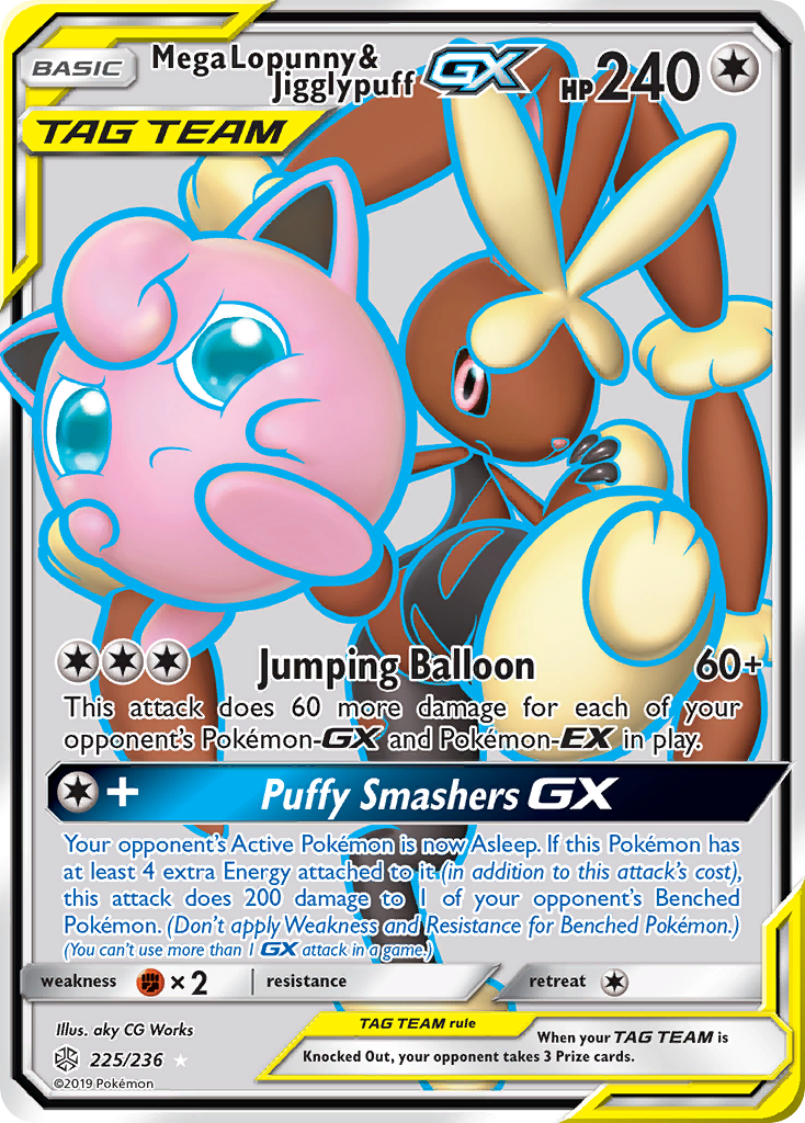 Mega Lopunny & Jigglypuff GX (225/236) [Sun & Moon: Cosmic Eclipse] | Rock City Comics