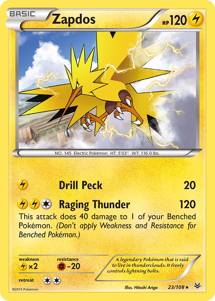 Zapdos(23/108) (Theme Deck Exclusive) [XY: Roaring Skies] | Rock City Comics