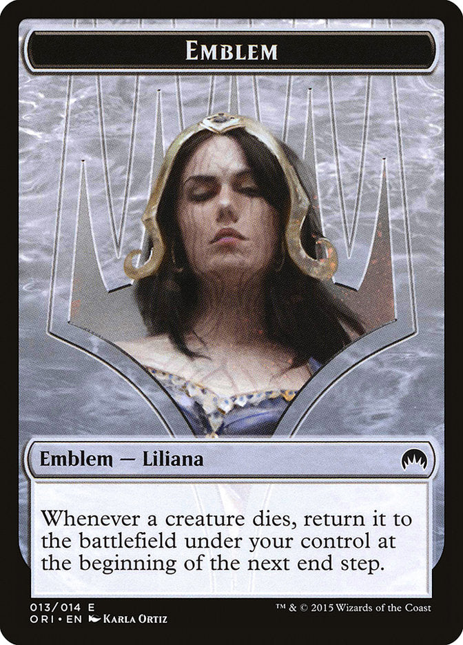 Liliana, Defiant Necromancer Emblem [Magic Origins Tokens] | Rock City Comics