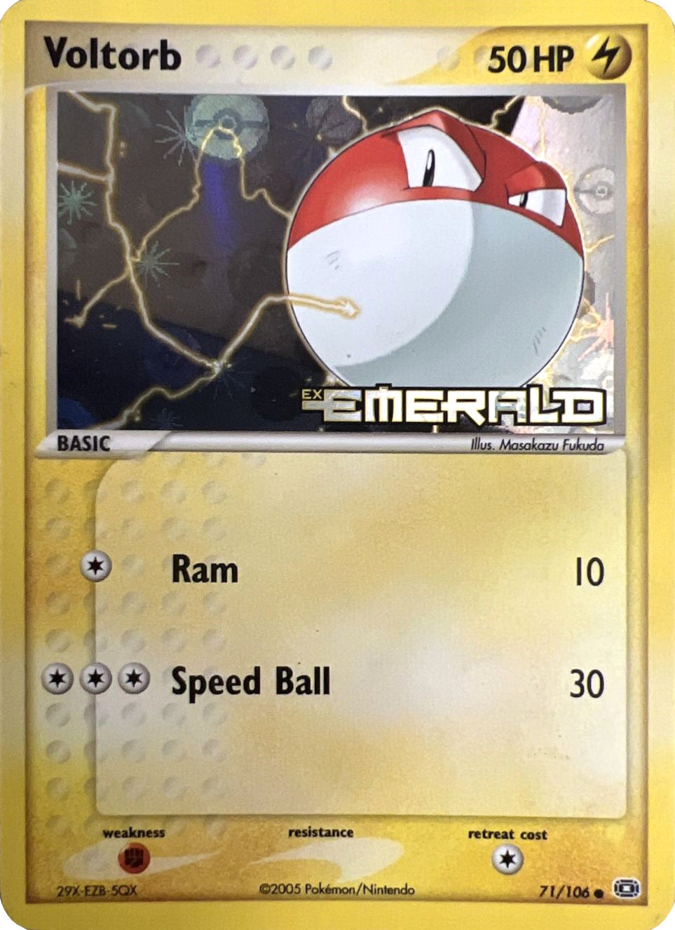 Voltorb (71/106) (Stamped) [EX: Emerald] | Rock City Comics