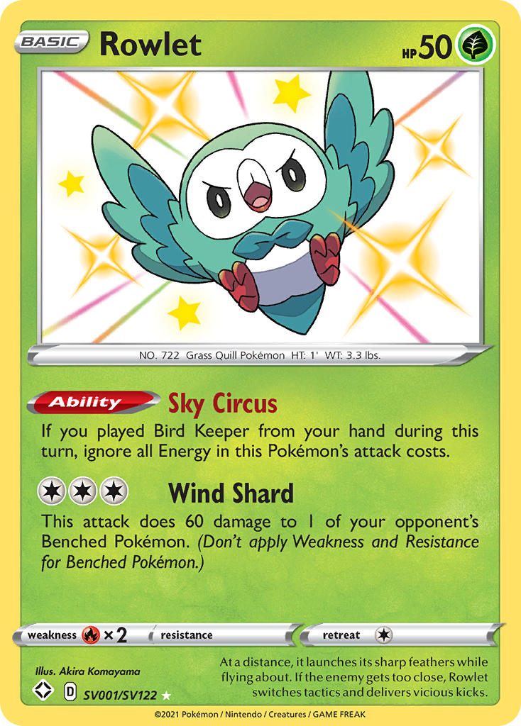 Rowlet (SV001/SV122) [Sword & Shield: Shining Fates] | Rock City Comics