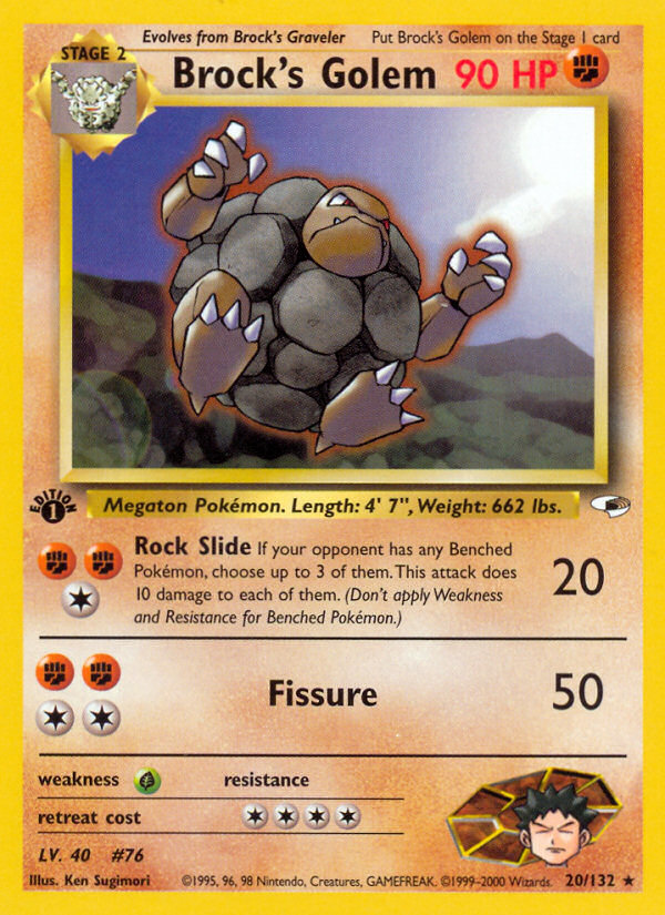 Brock's Golem (20/132) [Gym Heroes 1st Edition] | Rock City Comics