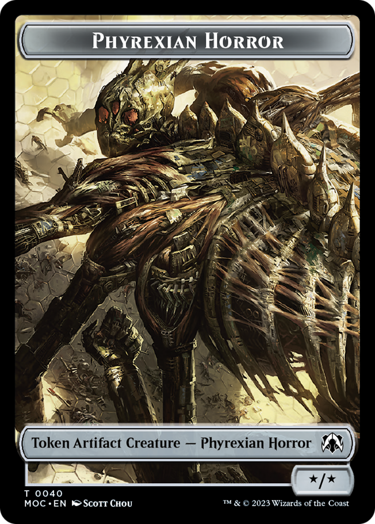 Phyrexian Golem // Phyrexian Horror Double-Sided Token [March of the Machine Commander Tokens] | Rock City Comics