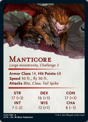 Manticore Art Card [Dungeons & Dragons: Adventures in the Forgotten Realms Art Series] | Rock City Comics