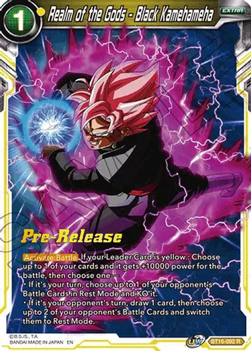 Realm of the Gods - Black Kamehameha (BT16-092) [Realm of the Gods Prerelease Promos] | Rock City Comics