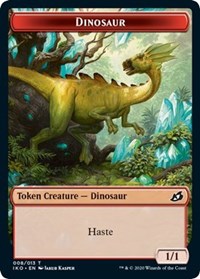 Dinosaur // Human Soldier (003) Double-sided Token [Ikoria: Lair of Behemoths Tokens] | Rock City Comics