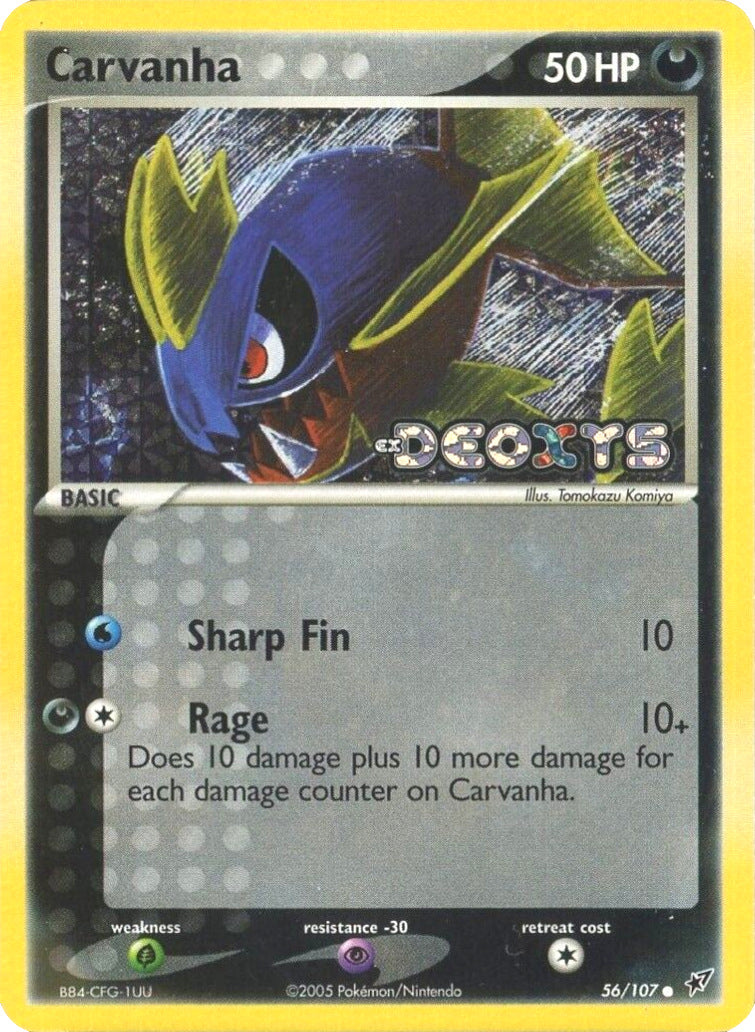 Carvanha (56/107) (Stamped) [EX: Deoxys] | Rock City Comics