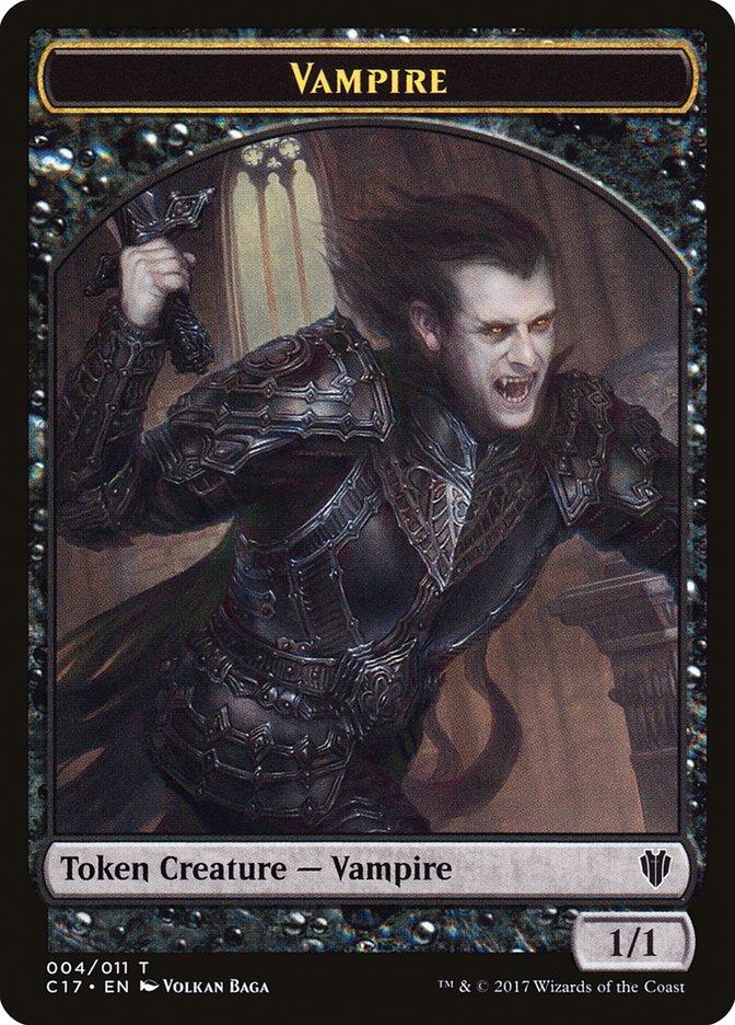 Vampire // Zombie Double-sided Token [Commander 2017 Tokens] | Rock City Comics