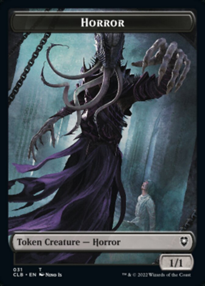 Horror // Centaur Double-sided Token [Commander Legends: Battle for Baldur's Gate Tokens] | Rock City Comics