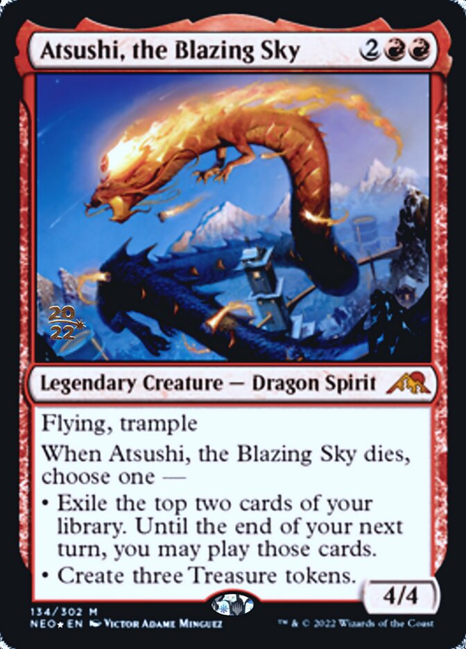 Atsushi, the Blazing Sky [Kamigawa: Neon Dynasty Prerelease Promos] | Rock City Comics