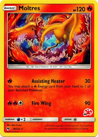 Moltres (38/214) (Charizard Stamp #46) [Battle Academy 2020] | Rock City Comics