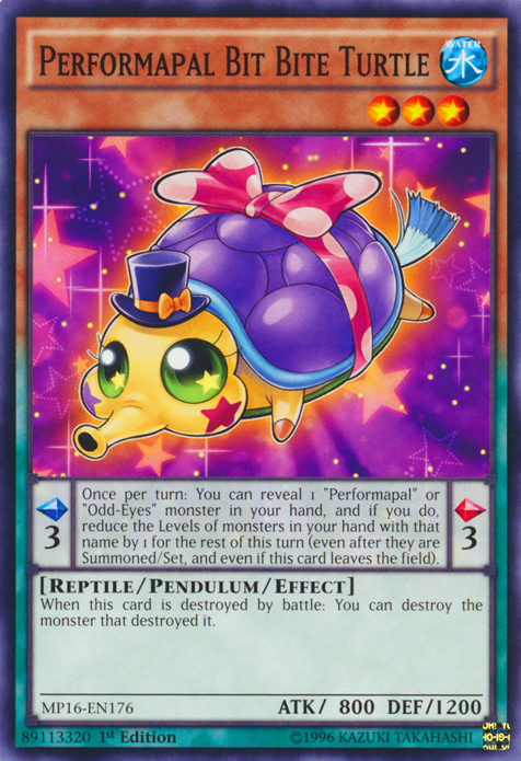 Performapal Bit Bite Turtle [MP16-EN176] Common | Rock City Comics