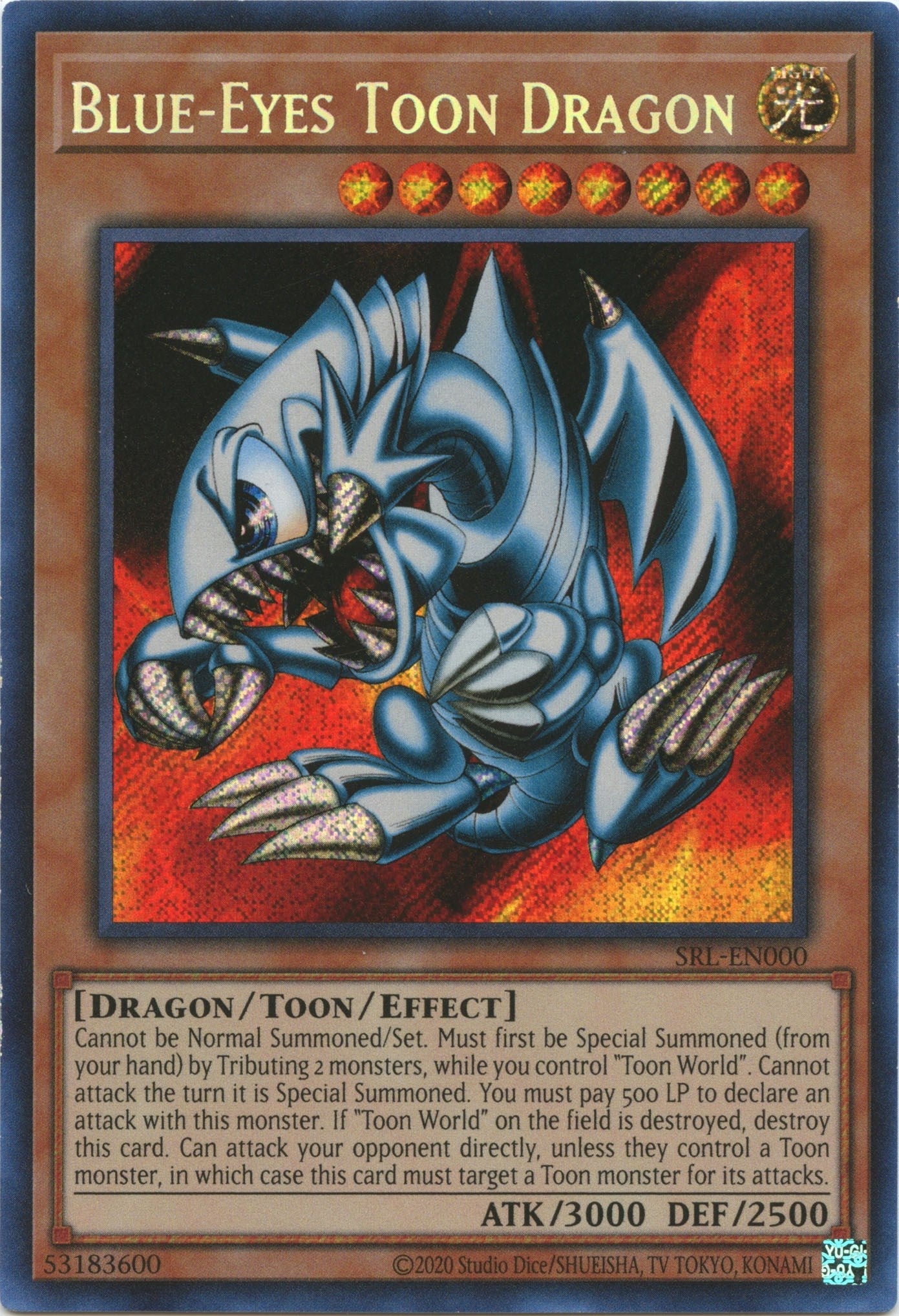 Blue-Eyes Toon Dragon (25th Anniversary) [SRL-EN000] Secret Rare | Rock City Comics